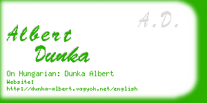 albert dunka business card